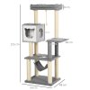Škrabadlo pro kočky 59 x 48 x 155 cm | šedé