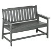 Zahradní plastová lavička 124 x 60 x 87 cm | tmavě šedá