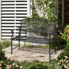 Zahradní lavička kovová 113 x 58 x 98 cm | černá