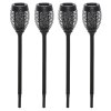 Zahradní solární LED lampa Ø 12 x 72 cm 4 dílný set | černá