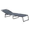 Zahradní skládací lehátko 197 x 58 x 76 cm | tmavě šedé