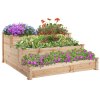 Vyvýšený schodový záhon 124 x 124 x 56 cm | přírodní
