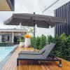 Zahradní slunečník 200 cm obdélník | šedý