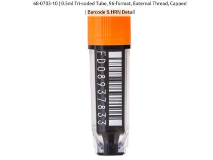 0.5ml Tri-coded Tube, 96-format, External Thread