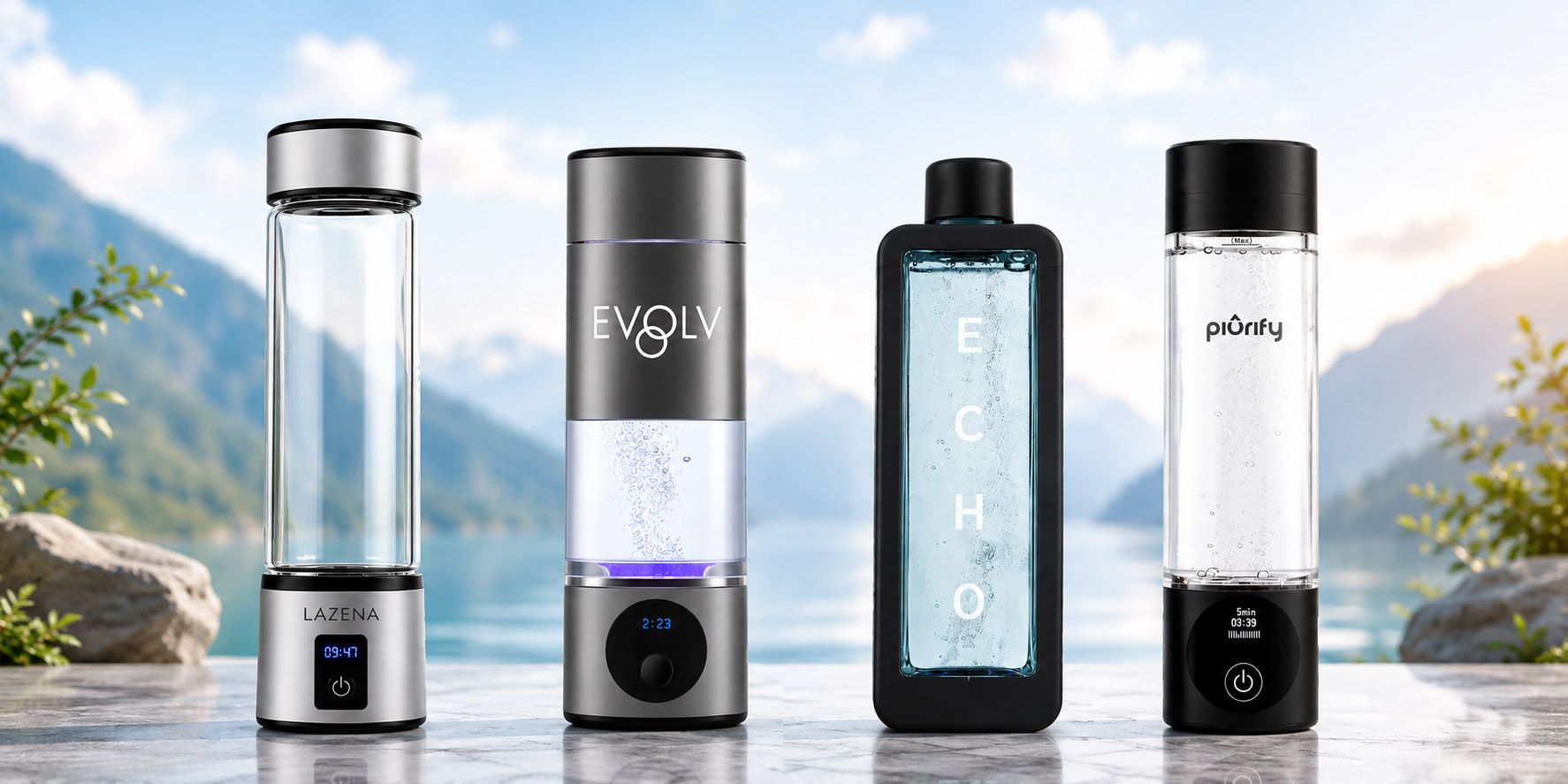 Best Hydrogen Water Bottles 2026 Comparison Best hydrogen water bottles 2026 comparison – LAZENA, EVOLV, Echo and PIURIFY