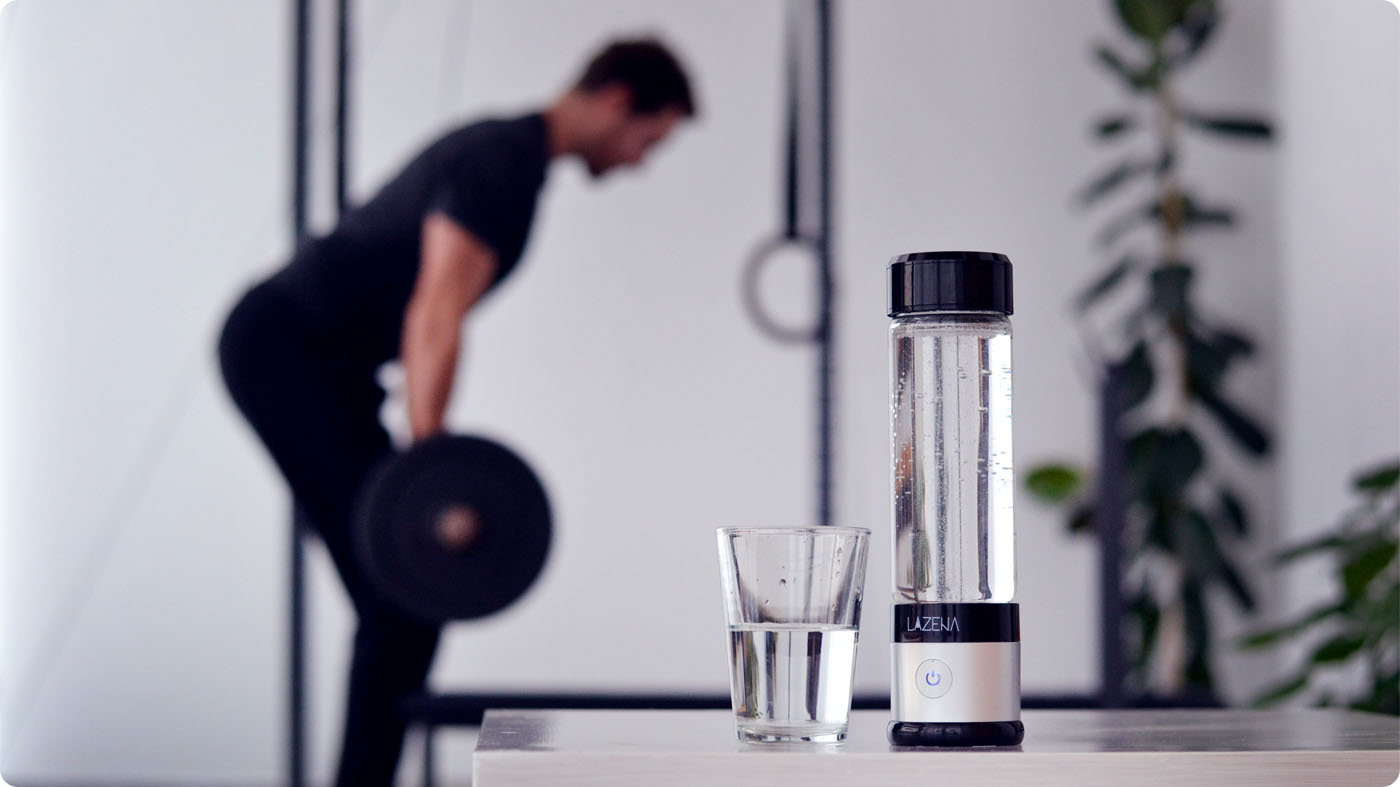 A vibrant individual enjoying a glass of hydrogen-rich water, showcasing the vitality and wellness benefits of molecular hydrogen.