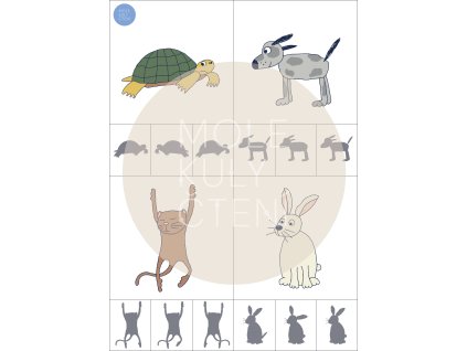 přiřad stín zvířata