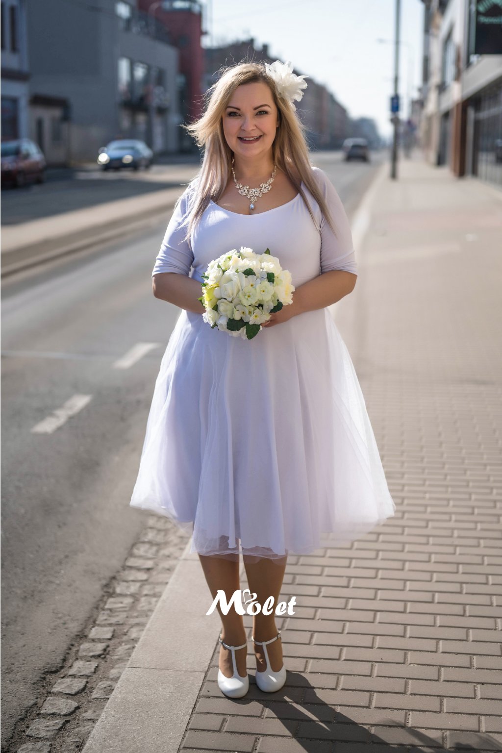 Magda krátké šaty svatební tylové bílé - Molet.cz