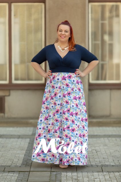 Alanis dlouhé šaty modré Flora