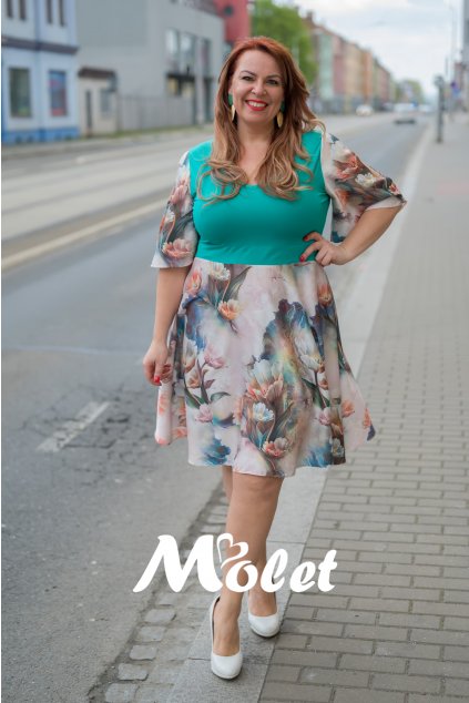 Marta krátké hedvábné šaty Roma zelené