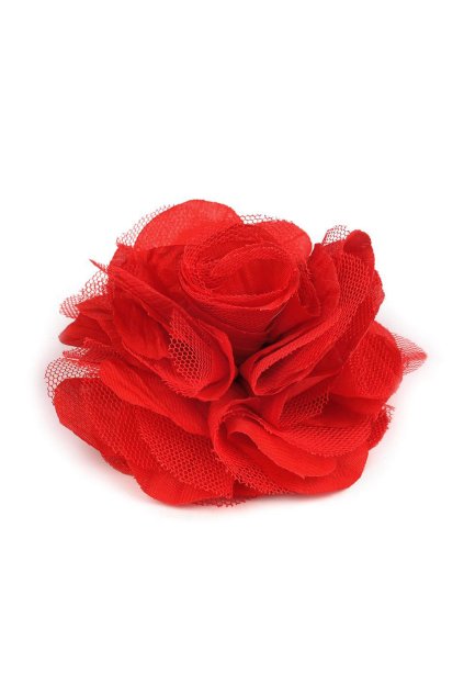 Brož 3D růže červená