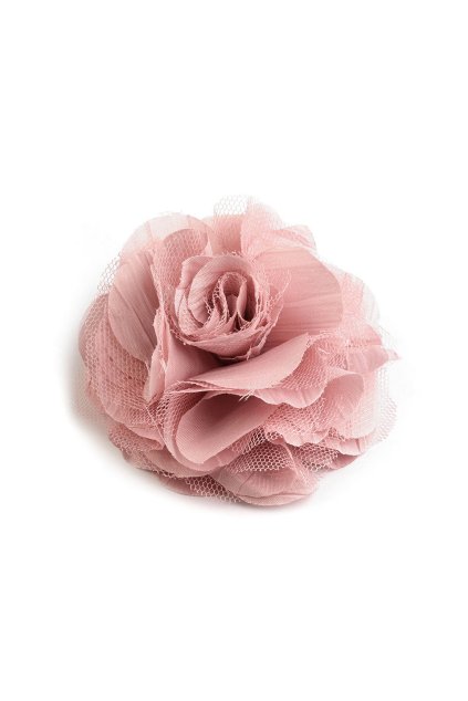 Brož 3D růže pudrová