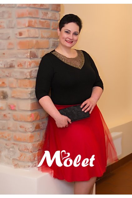 Tylová sukně červená