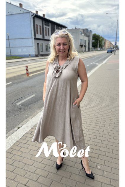 Lola dámské šaty světle šedé