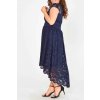 Fringe krajkové šaty modré