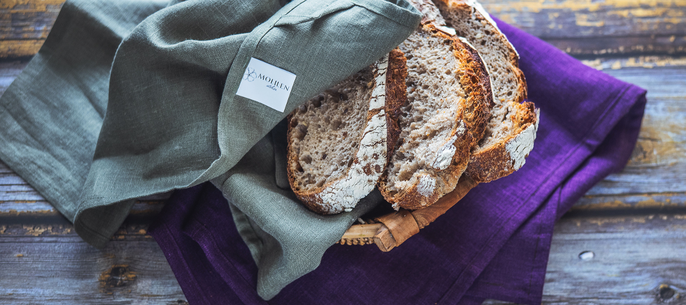 Lněné utěrky v kuchyni