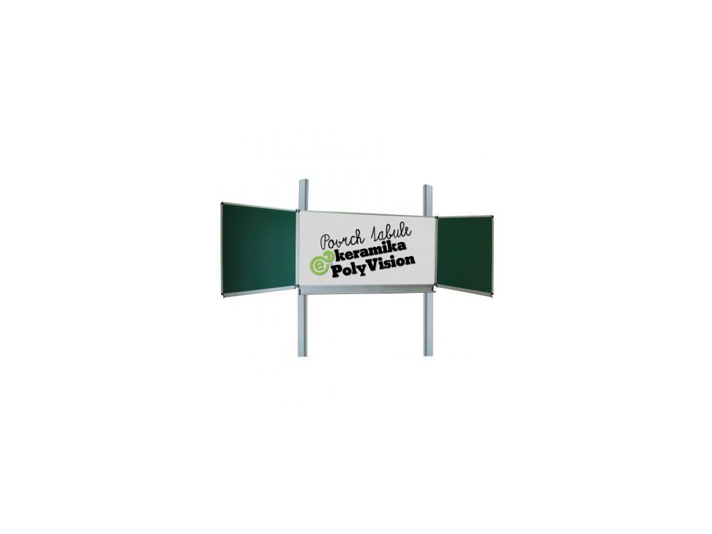 Trojlistá magnetická tabule, popis křída fix 400x100cm