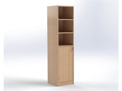 Skříň se 4 policemi a jednoduchými dvířky 40x164x40cm MIKI PLUS 1