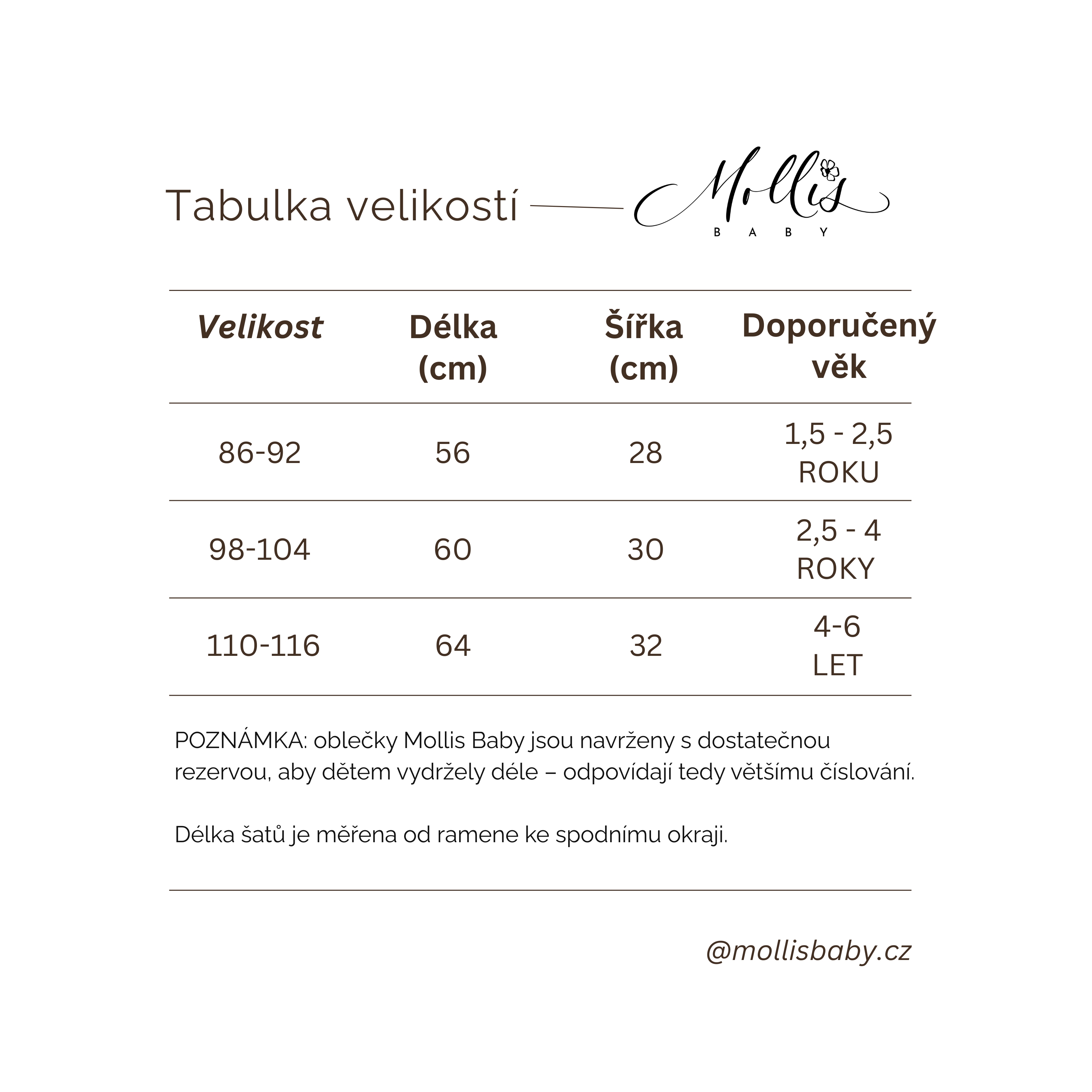 Velikostní tabulka