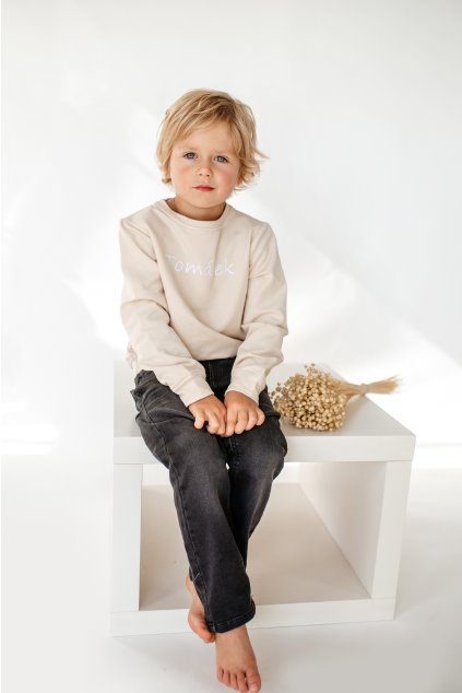 Dětská mikina z biobavlny - béžová