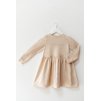 Dívčí mikinové šaty s přestřižením v pase z biobavlny - béžové