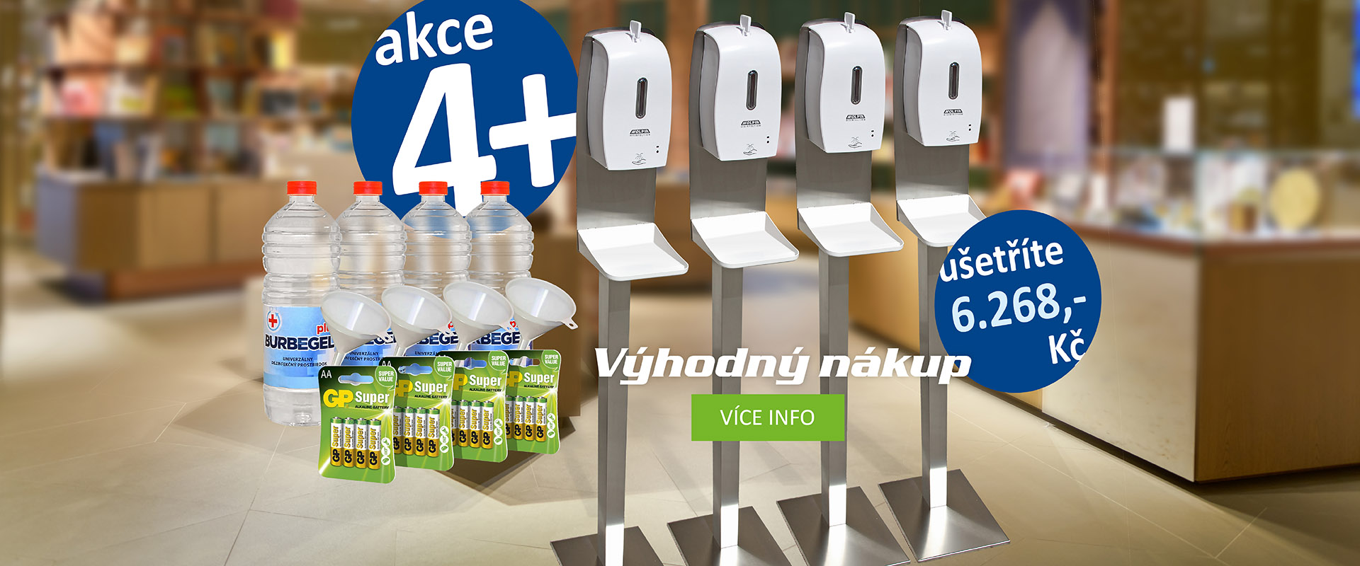 4ks bezdotykového dávkovače s rozprašovačem s dezinfekčním roztokem