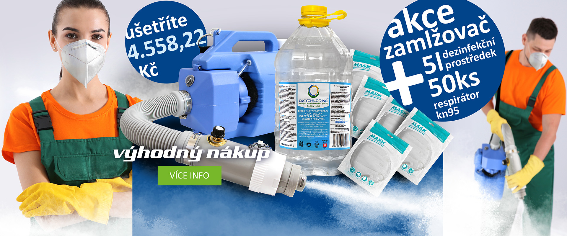 Elektrický zamlžovač dezinfekčním prostředkem 230 V; 1000 W