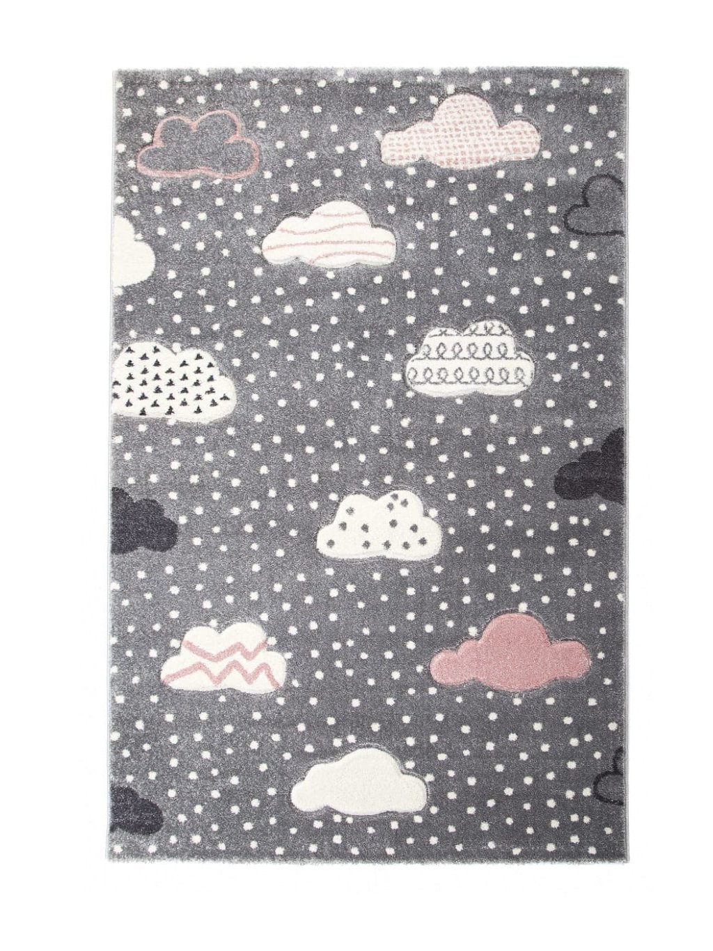 Detský sivý koberec Happy Clouds - Rôzne rozmery