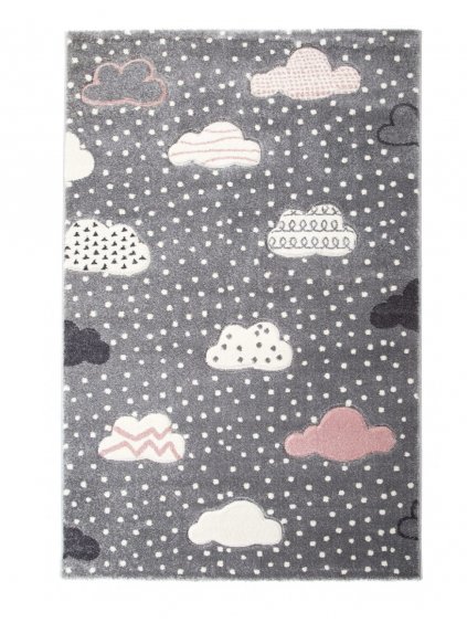 Detský sivý koberec Happy Clouds - Rôzne rozmery