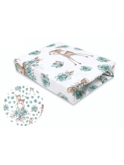 Detská bavlnená plachta MimiNu Sarenka Mätová Rôzne rozmery