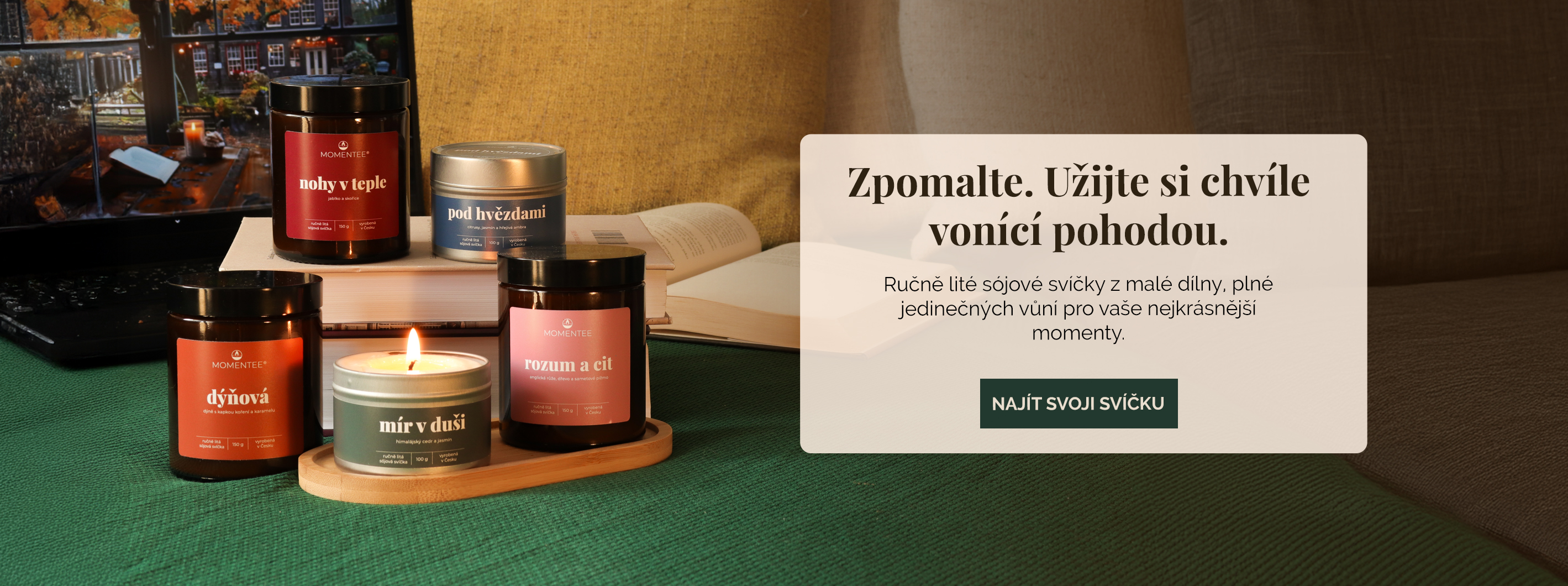 Ručně lité sójové svíčky pro chvíle pohody