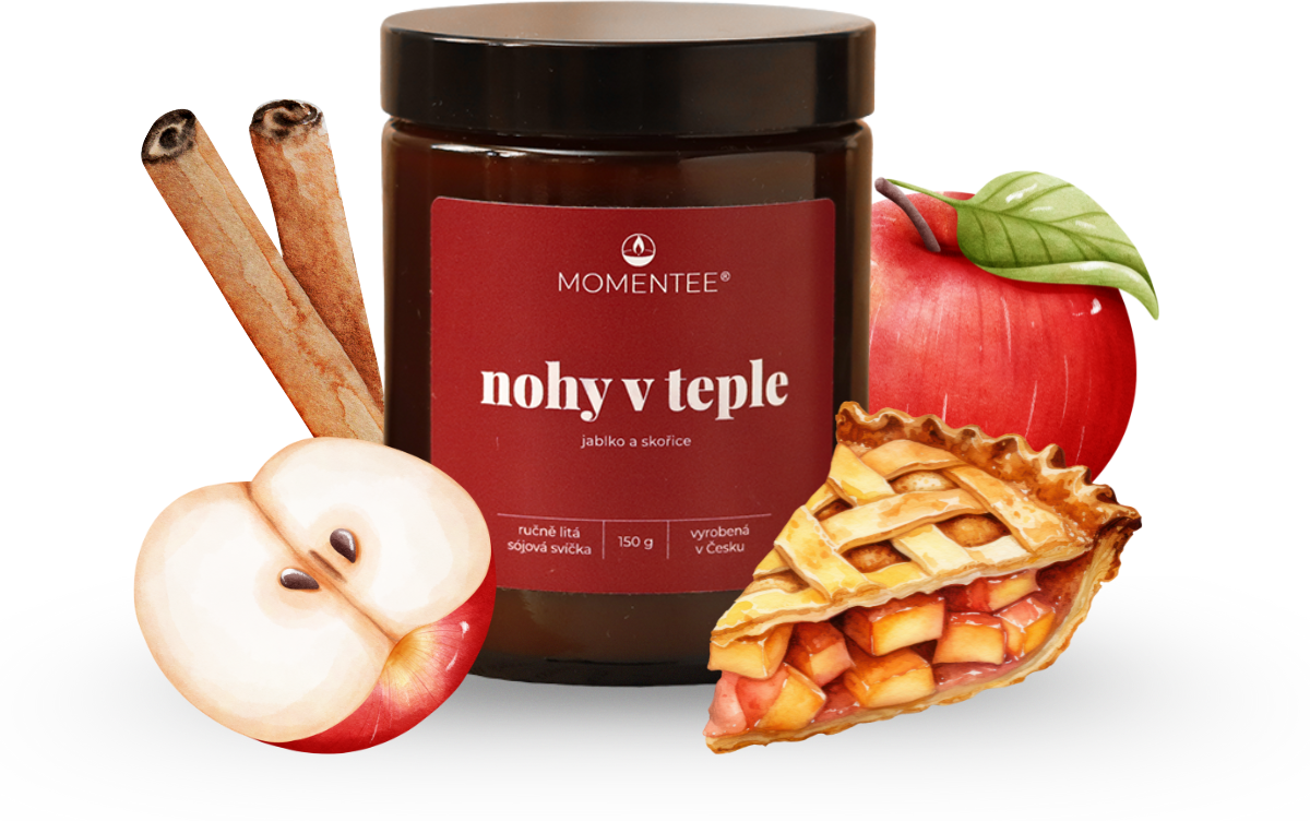 Svíčka Nohy v teple – lifestyle fotografie