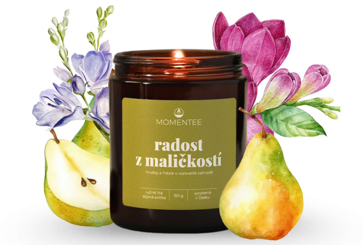Svíčka Radost z maličkostí – lifestyle fotografie