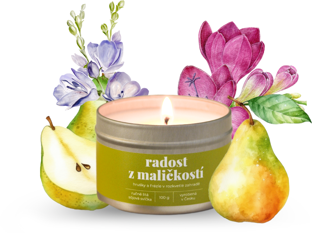 Svíčka Radost z maličkostí – lifestyle fotografie
