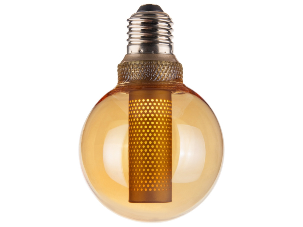Jantarově hnědá dekorativní žárovka Halo Design COLORS Core E27 3W 12,5 cm
