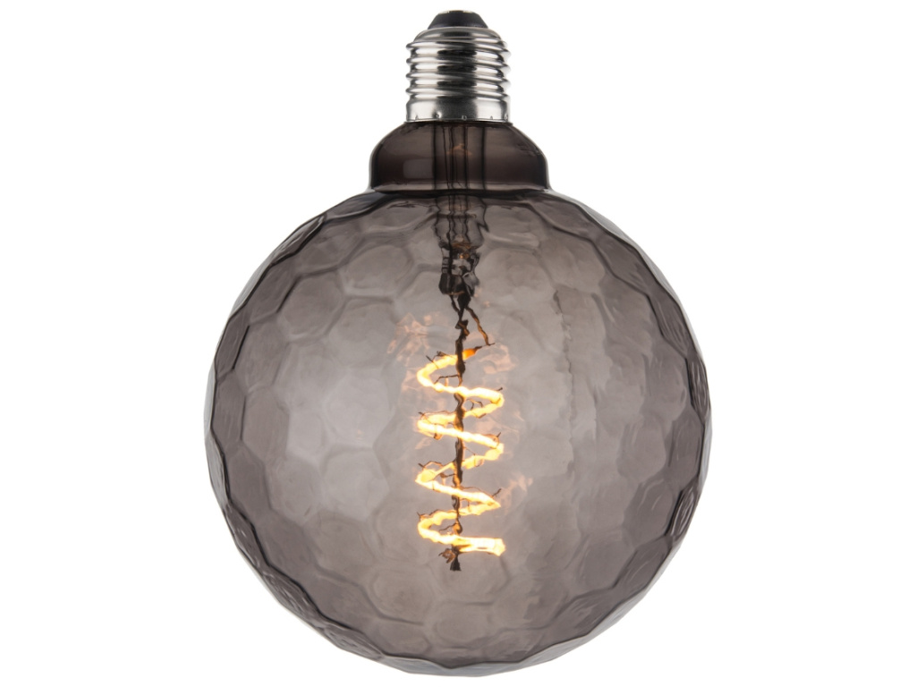 Kouřově černá dekorativní žárovka Halo Design COLORS Geo E27 2,5W 12,5 cm