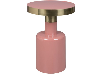 Růžový kovový odkládací stolek ZUIVER GLAM 36 cm