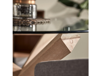 Skleněný kulatý jídelní stůl Kave Home Lotus 120 cm