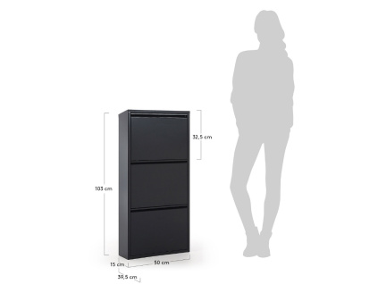 Grafitově šedý kovový botník Kave Home Ode 103 cm