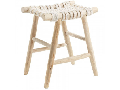 Bílá teaková stolička Kave Home Edgard 45 cm