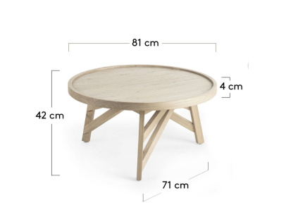Dřevěný konferenční stolek Kave Home Tenda 80 cm