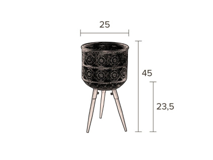 Kovový květináč DUTCHBONE Botanique Ø 25,5 cm