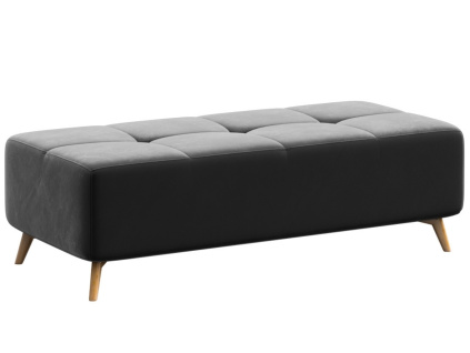 Tmavě šedý sametový taburet MESONICA Toro 140 x 70 cm