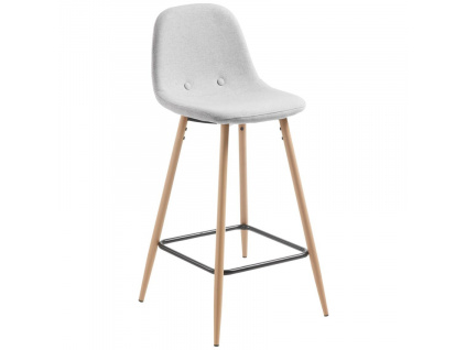 Světle šedá látková barová židle Kave Home Nolite 65 cm