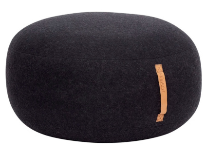 Černý vlněný puf Hübsch Mochi 70 cm