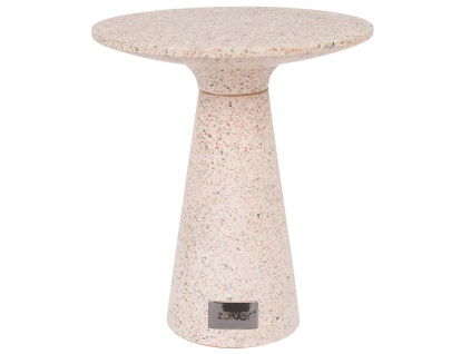 Světle růžový terrazzo odkládací stolek ZUIVER VICTORIA 41 cm