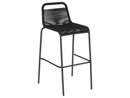 Černá pletená barová židle Kave Home Lambton 74 cm