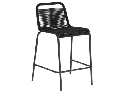 Černá pletená barová židle Kave Home Lambton 62 cm