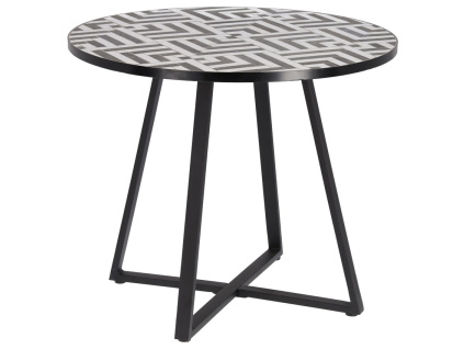 Černobílý keramický zahradní stůl Kave Home Tella 90 cm