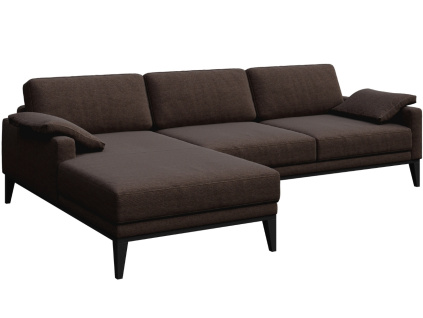 Hnědá látková rohová pohovka MESONICA Musso I, levá, 248 cm